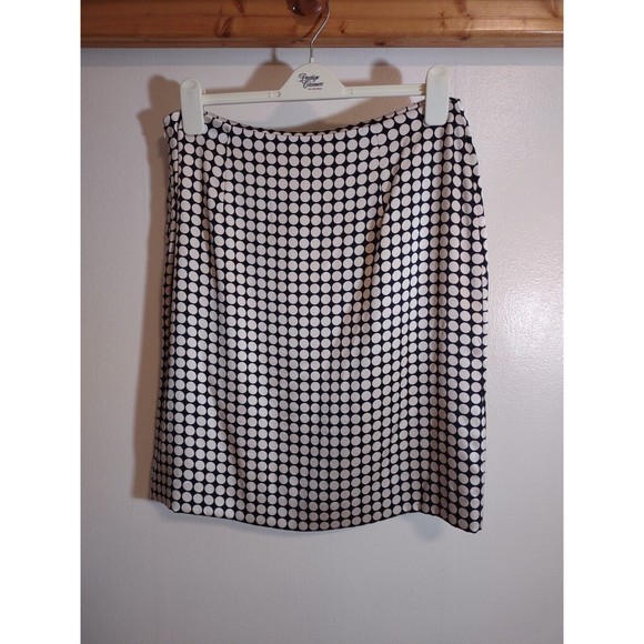 Banana Republic Women's 12 Silk Skirt Black White Career Wear Fashion - Picture 2 of 8